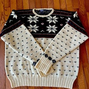 Ralph Lauren mens L cream multi color sweater